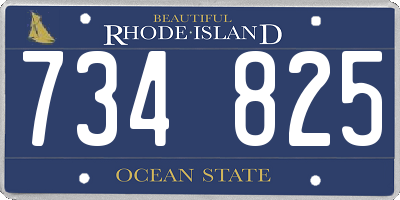 RI license plate 734825