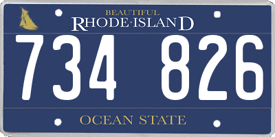 RI license plate 734826
