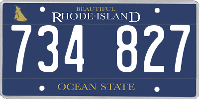 RI license plate 734827