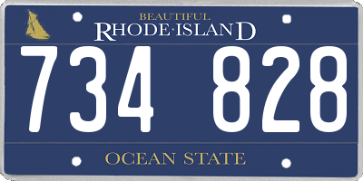 RI license plate 734828