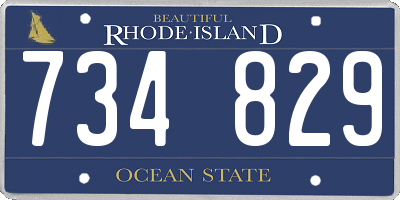 RI license plate 734829