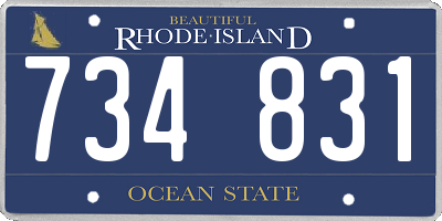 RI license plate 734831