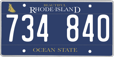 RI license plate 734840