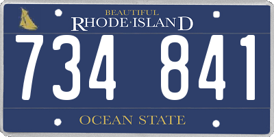 RI license plate 734841