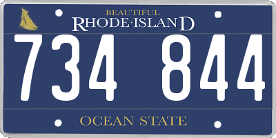 RI license plate 734844