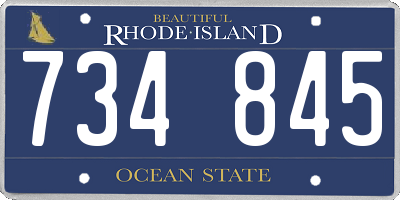 RI license plate 734845