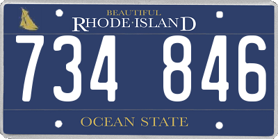 RI license plate 734846