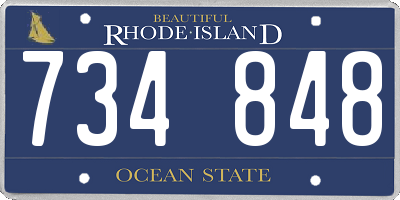 RI license plate 734848