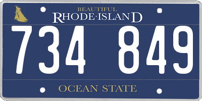 RI license plate 734849