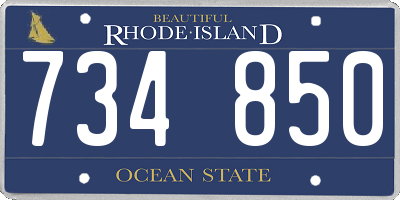 RI license plate 734850