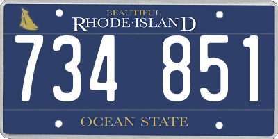 RI license plate 734851