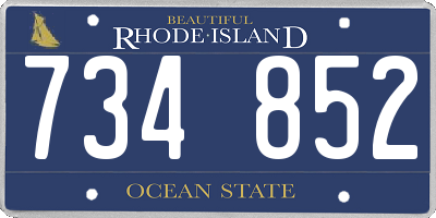 RI license plate 734852