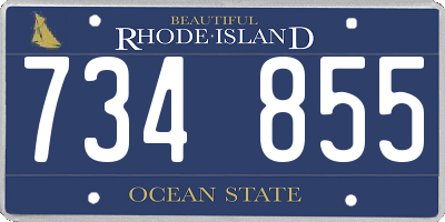 RI license plate 734855