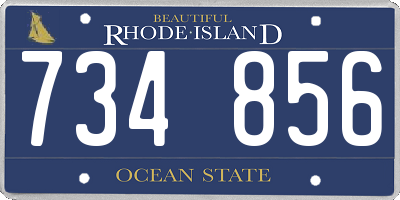 RI license plate 734856