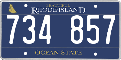 RI license plate 734857
