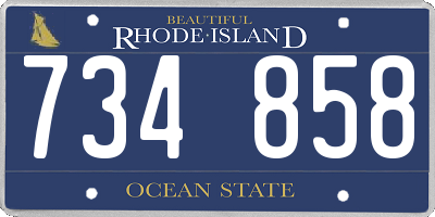 RI license plate 734858