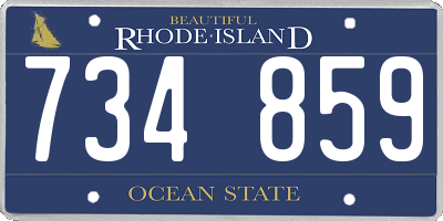 RI license plate 734859