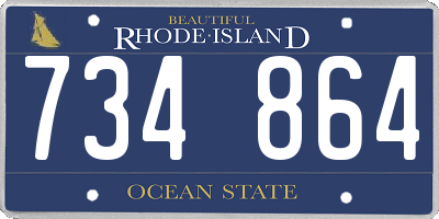 RI license plate 734864