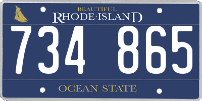 RI license plate 734865