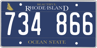 RI license plate 734866