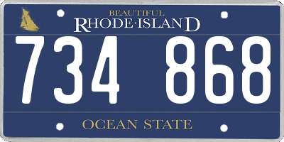 RI license plate 734868