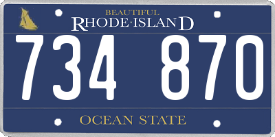RI license plate 734870