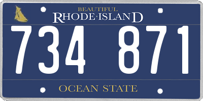 RI license plate 734871