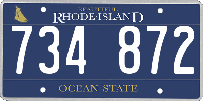 RI license plate 734872