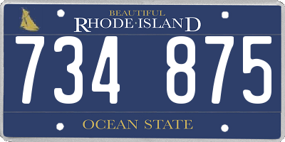 RI license plate 734875