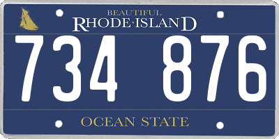 RI license plate 734876