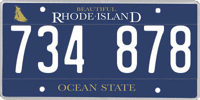 RI license plate 734878
