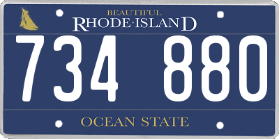 RI license plate 734880