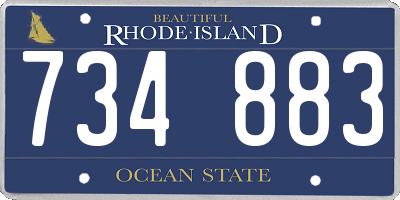 RI license plate 734883