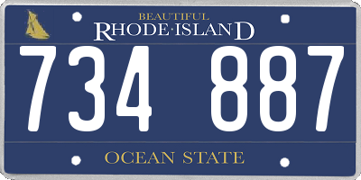 RI license plate 734887