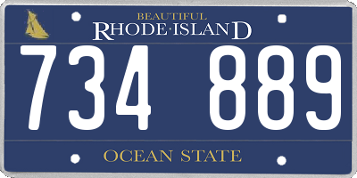 RI license plate 734889