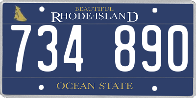 RI license plate 734890