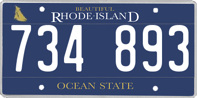 RI license plate 734893