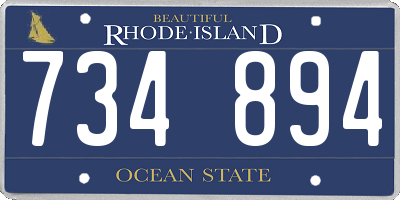 RI license plate 734894