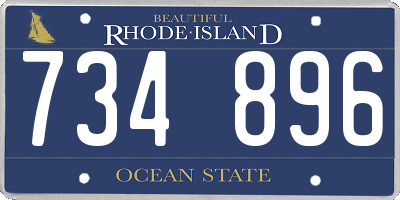 RI license plate 734896