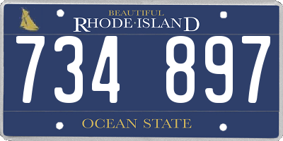 RI license plate 734897
