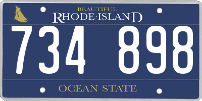 RI license plate 734898