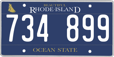 RI license plate 734899