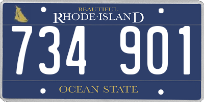 RI license plate 734901