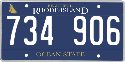 RI license plate 734906