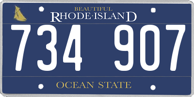 RI license plate 734907