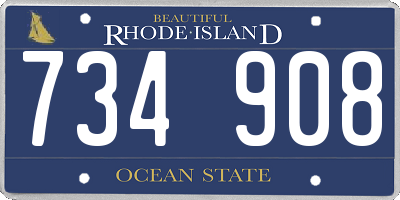 RI license plate 734908