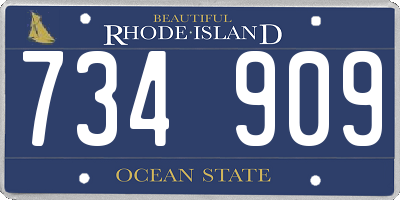 RI license plate 734909