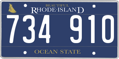 RI license plate 734910