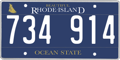 RI license plate 734914