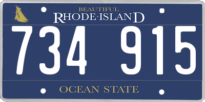 RI license plate 734915